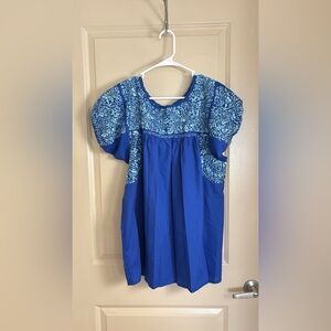Blue Embroidered Dress